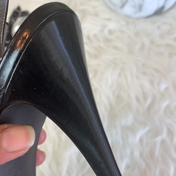 Calvin Klein Women’s Black Patent Open Toe Pumps Size 8 US - Picture 11 of 14